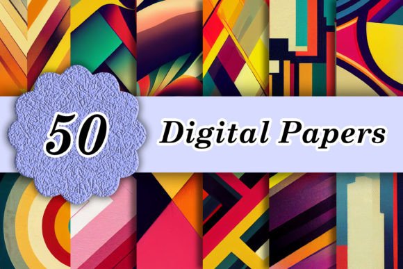 50 Abstract Retro Vintage Digital Papers: Instant Texture & Style