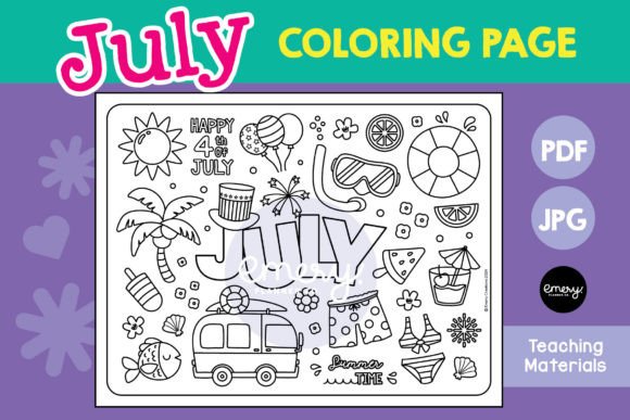 A Seasonal Essential: The July Coloring Page for Creative Projects