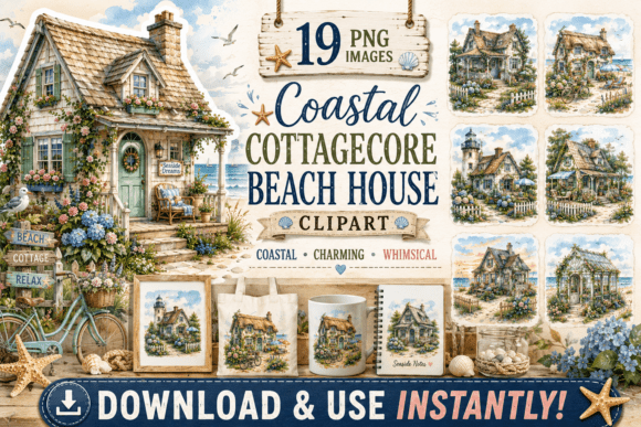 Coastal Cottagecore Beach House Clipart: A Designer's Guide