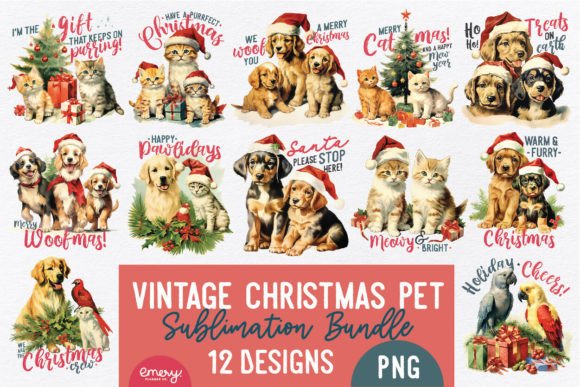 Designing Holiday Magic: The Vintage Christmas Pet Sublimation Bundle