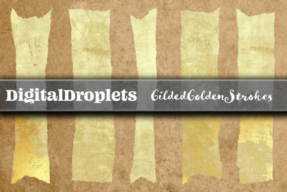 Elevate Digital Projects with Gilded Golden Strokes Washi Tapes