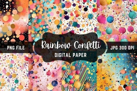 Rainbow Confetti: A Burst of Joy for Every Design Project