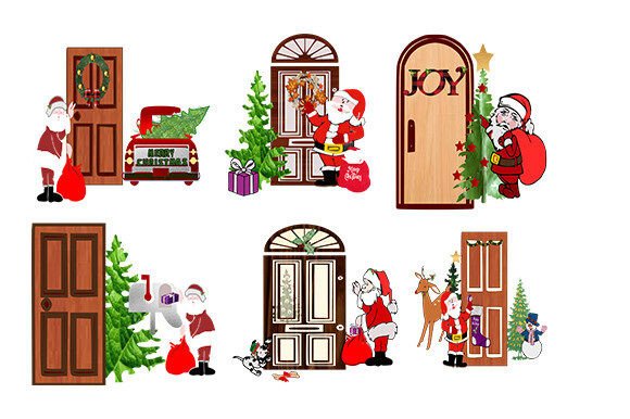 Santa at Door Set: Elevate Your Holiday Designs