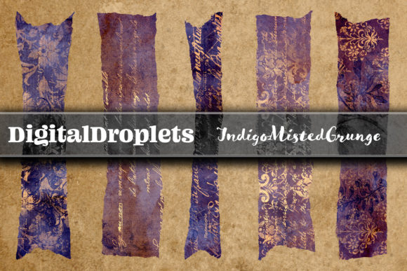 Unlock Vintage Charm: Indigo Misted Grunge Washi Tapes