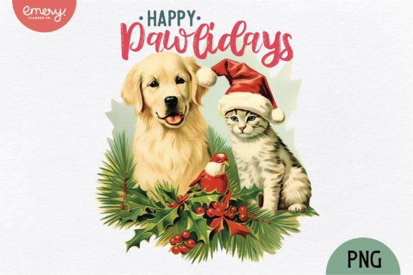 Vintage Christmas Pet PNG Sublimation: A Designer's Festive Asset