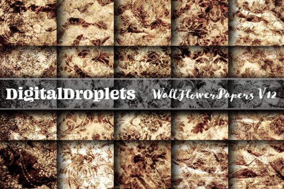 Wall Flower Papers Vol. 12: Textured & Glittered Digital Backgrounds