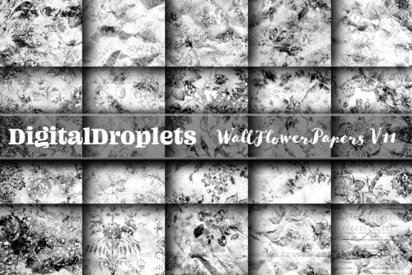 Wall Flowers Papers Vol. 11: Textured & Glittered Digital Backgrounds