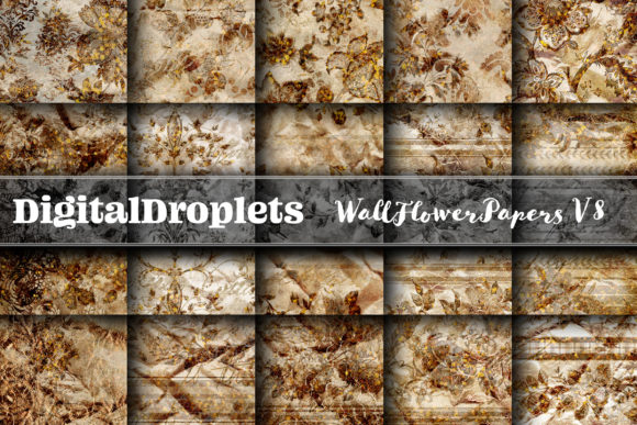 Wall Flowers Papers Vol. 8: Textured Digital Backgrounds
